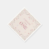 Eerste Verjaardag Waterverf Wildflower Butterfly Servet (Hoek)