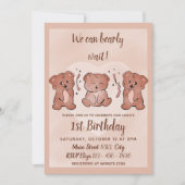 Eerste verjaardag - We kunnen uitnodiging vroeg wa (Voorkant)