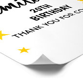 Eerste Verjaardag Welkom Teken in Modern Handgesch Poster (Hoek)