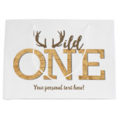 Eerste verjaardag Wild One Boy Verjaardagsfeestje Groot Cadeauzakje (Voorkant)