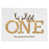 Eerste verjaardag Wild One Boy Verjaardagsfeestje Groot Cadeauzakje (Achterkant)