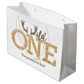 Eerste verjaardag Wild One Boy Verjaardagsfeestje Groot Cadeauzakje (Achterkant Gekanteld)