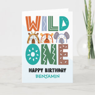 Eerste Verjaardag Wild One Kaart