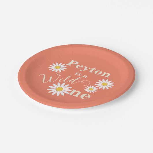 Eerste Verjaardag Wild One Papieren Bordje (Gekanteld)