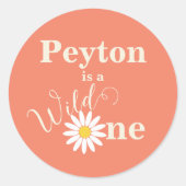 Eerste Verjaardag Wild One Ronde Sticker (Voorkant)