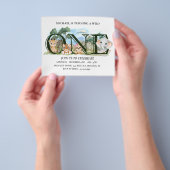 Eerste verjaardag Wild One Safari Baby Animals Flyer (Hand)