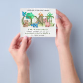Eerste verjaardag Wilde Eén Baby Dinosauriërs Flyer (Hand)