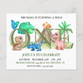Eerste verjaardag Wilde Eén Baby Dinosauriërs Flyer (Voorkant)