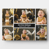 Eerste verjaardag zes fotocollage fotoplaat (voorkant)