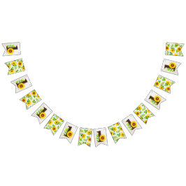 Eerste verjaardag Zonnebloem & Rustige houten part Vlaggetjes