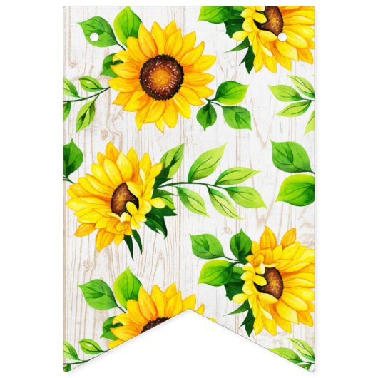 Eerste verjaardag Zonnebloem & Rustige houten part Vlaggetjes (Tweede vlag)