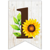 Eerste verjaardag Zonnebloem & Rustige houten part Vlaggetjes (Eerste vlag)