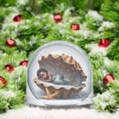 Eerste Verjaardag Zwarte Kleine Zeemeermin Sneeuwbol (Kerstmis)