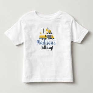 Eerste verjaardags voertuig feestnaam constructie kinder shirts