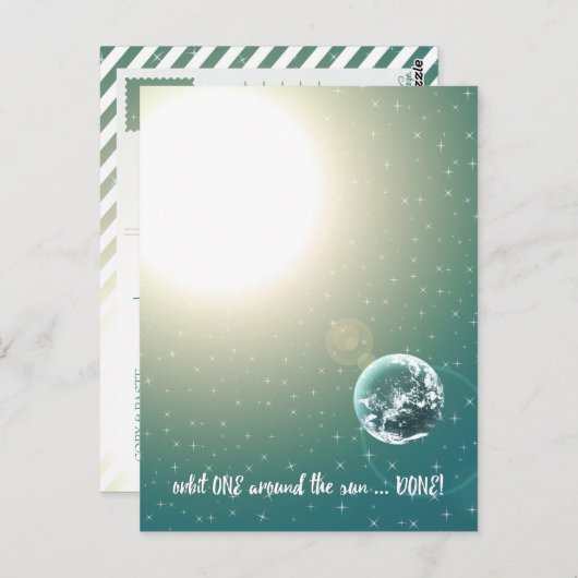 Eerste Verjaardagsbaan rond de Zon Briefkaart (Voorkant / Achterkant)