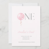 Eerste verjaardagsballon uitnodiging (Voorkant)