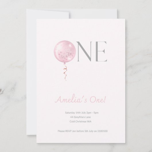 Eerste verjaardagsballon uitnodiging (Achterkant)