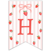 Eerste verjaardagsbanner met aardbei vlaggetjes (Tweede vlag)