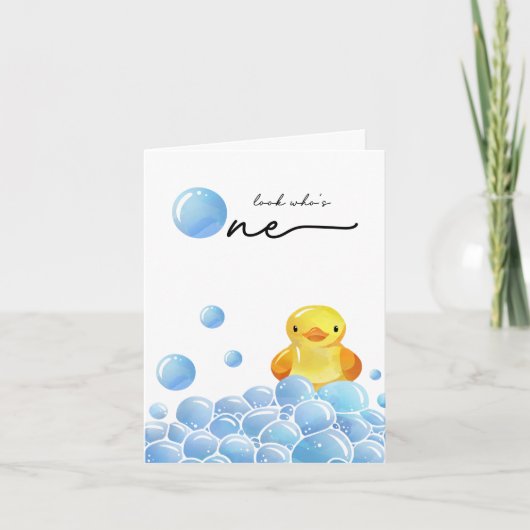 Eerste Verjaardagsblik Wie is een Verjaardags Kaar Notitiekaartje (Voorkant)