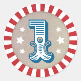 Eerste Verjaardagscircus Carnaval Favor Sticker