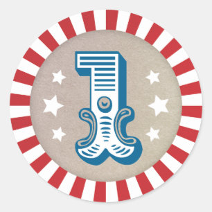 Eerste Verjaardagscircus Carnaval Favor Sticker