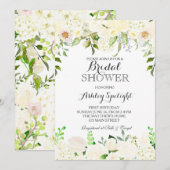 Eerste verjaardagscrème Beauful Floral Invitation Kaart (Voorkant / Achterkant)