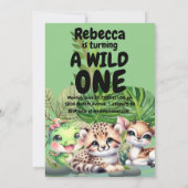 Eerste verjaardagsfeest 2-zijdige uitnodigingen (Achterkant)