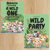 Eerste verjaardagsfeest 2-zijdige uitnodigingen