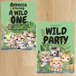 Eerste verjaardagsfeest 2-zijdige uitnodigingen