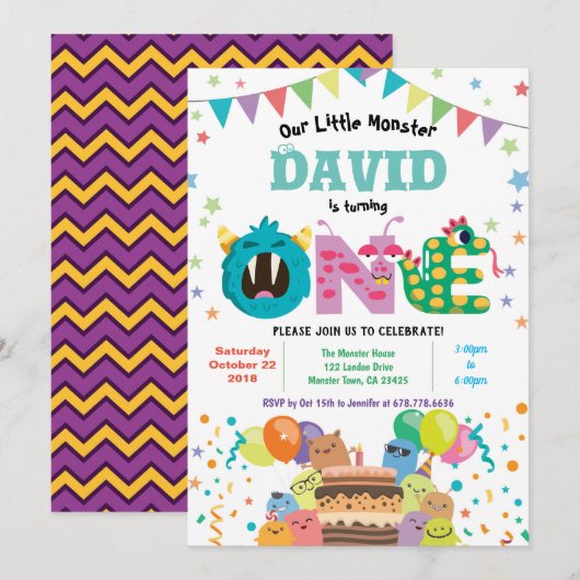 Eerste verjaardagsfeest. Baby jongen 1e dag Kaart (Voorkant / Achterkant)