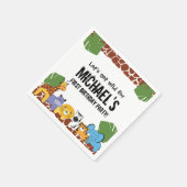 Eerste verjaardagsfeest gepersonaliseerde Safari D Servet (Hoek)