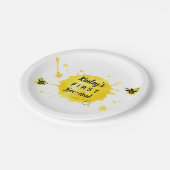 Eerste verjaardagsfeest honingbijen papieren bordje (Gekanteld)