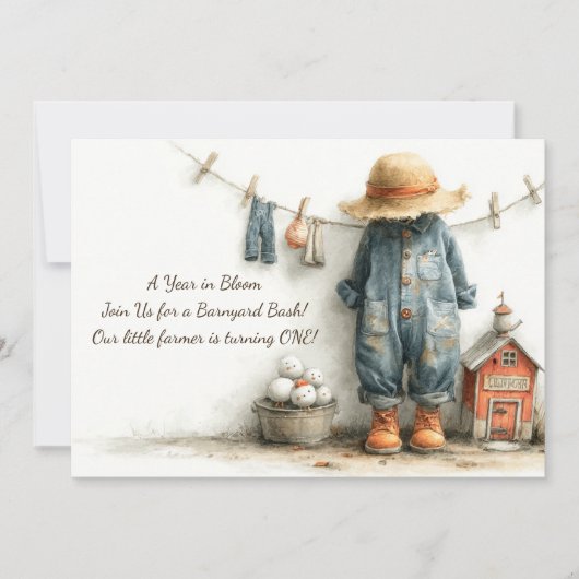 Eerste verjaardagsfeest Klein Boer Kaart (Voorkant)