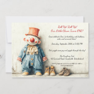 Eerste verjaardagsfeest Kleine Clown Kaart