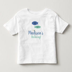 Eerste verjaardagsfeest naam vissen kinder shirts