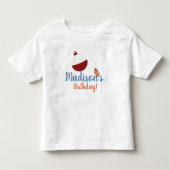 Eerste verjaardagsfeest naam vissen met aas kinder shirts (Voorkant)