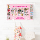 Eerste verjaardagsfeest Nummer 1 Foto Collage Spandoek (Insitu)