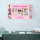 Eerste verjaardagsfeest Nummer 1 Foto Collage Spandoek (Beurs)