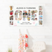 Eerste verjaardagsfeest Nummer één foto collage Spandoek (Insitu)
