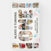 Eerste verjaardagsfeest Nummer één foto collage Spandoek (Verticaal)