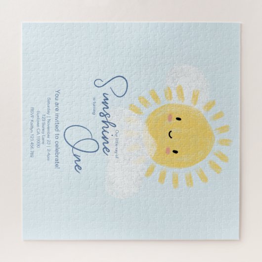 Eerste verjaardagsfeest Ray of Sunshine Schattige  Legpuzzel (Horizontaal)