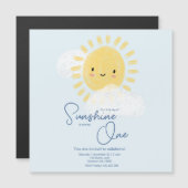 Eerste verjaardagsfeest Ray of Sunshine Schattige Magnetische Uitnodiging (Voorkant / Achterkant)