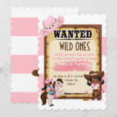 Eerste verjaardagsfeest uitnodiging wild-westcowme (Voorkant / Achterkant)