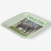 Eerste verjaardagsfeest van wilde olifant papieren bordje (Gebogen)