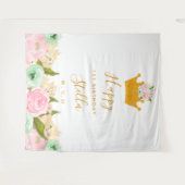 Eerste verjaardagsfeestapijt Princes Backdrop Wandkleed (Voorkant (horizontaal))