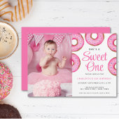 Eerste verjaardagsfeestfoto Sweet One Donut Kaart