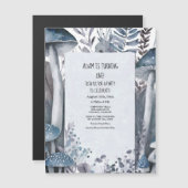 Eerste verjaardagsfeestje Blauwe paddenstoelen Boh Magnetische Uitnodiging (Voorkant / Achterkant)