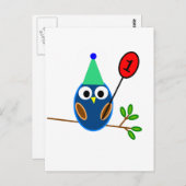 Eerste verjaardagsfeestje, Cute Uil Briefkaart (Voorkant / Achterkant)