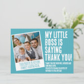 Eerste verjaardagsfeestje Dank je kaarten (Staand voorkant)