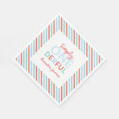 Eerste verjaardagsfeestje felkleurige stripe decor servet (Hoek)